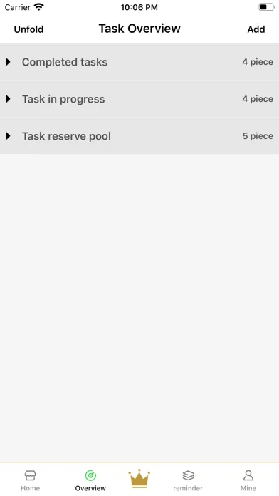 Capturas de tela do Task Manager - Just Do it