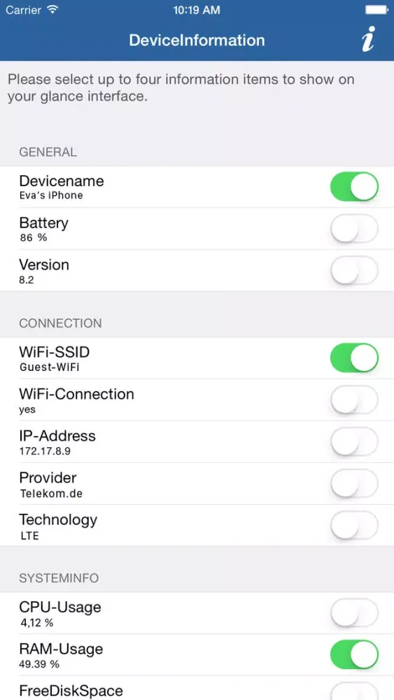 Connected Device Information 스크린샷