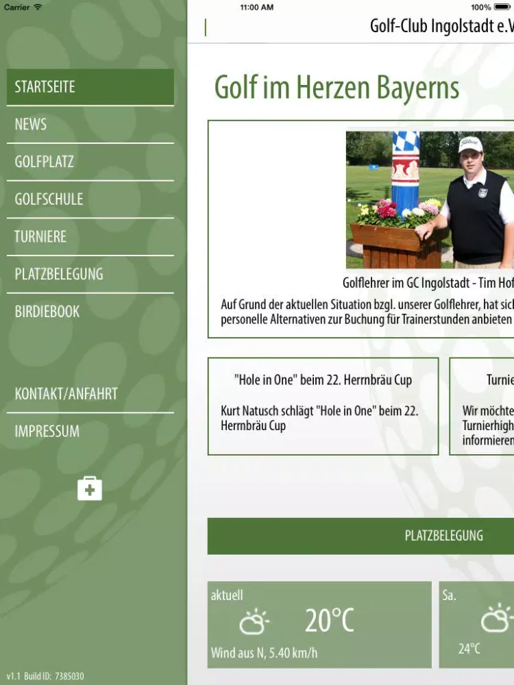Zrzuty ekranu Golf-Club Ingolstadt e.V. iPad 