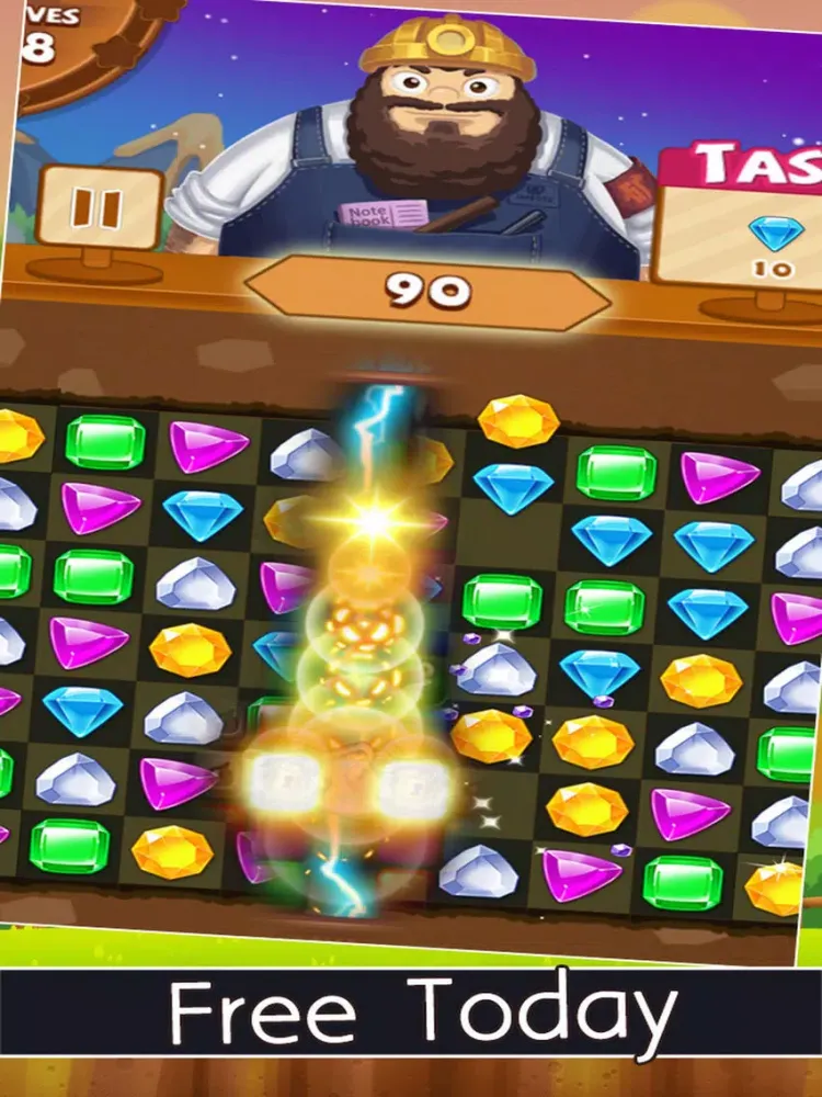Jewel Smash Hunter Mania - Jewels match 3 Edition iPad  スクリーンショット