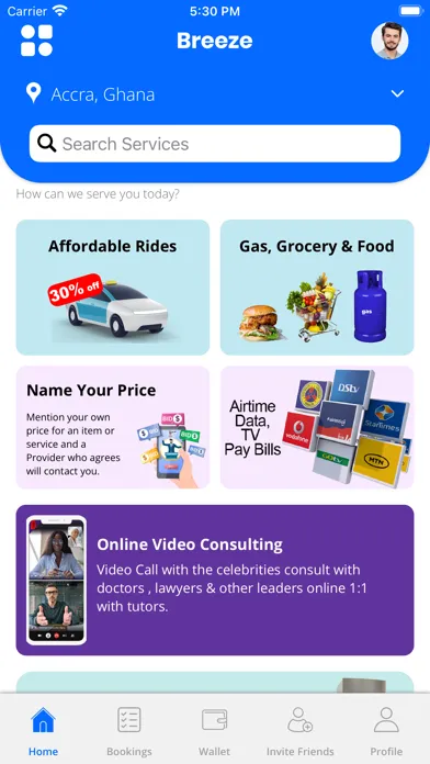 Ảnh chụp màn hình của Breeze: Ride & Order Anything