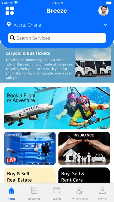 Ảnh chụp màn hình của Breeze: Ride & Order Anything