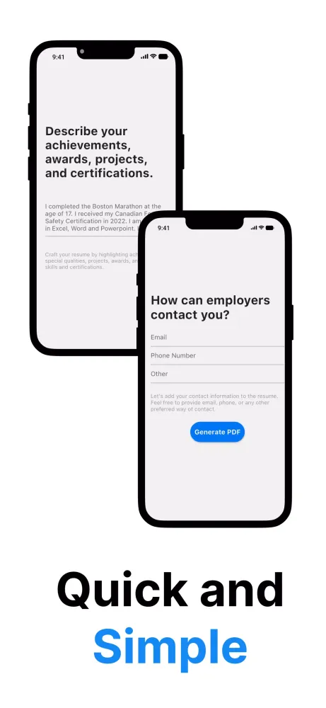Zrzuty ekranu Resume Builder AI App CV Maker
