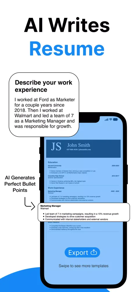 Zrzuty ekranu Resume Builder AI App CV Maker