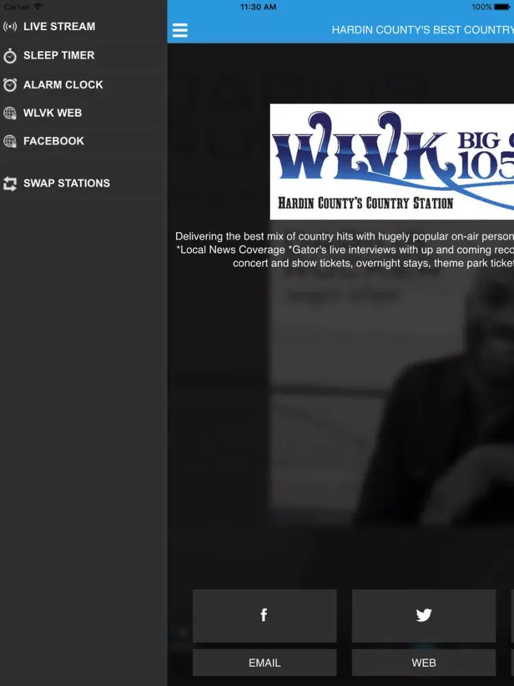 BIG CAT 105.5 WLVK RADIO iPad  스크린샷