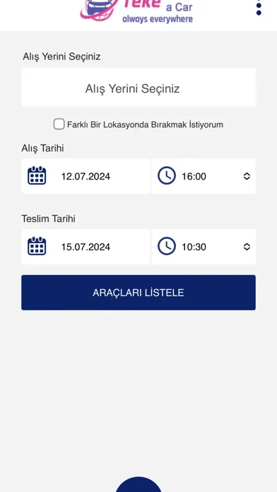 Tekecar Rental - Araç Kiralama Screenshots