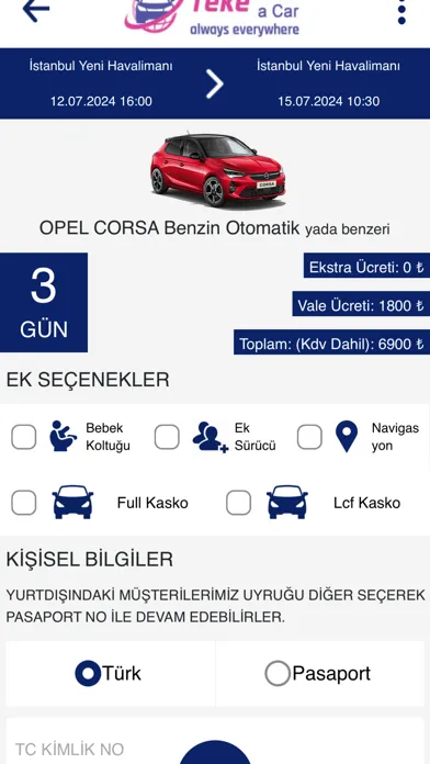 Tekecar Rental - Araç Kiralama Screenshots