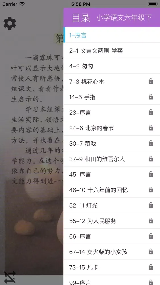 小学语文六年级下册人教版应用截图