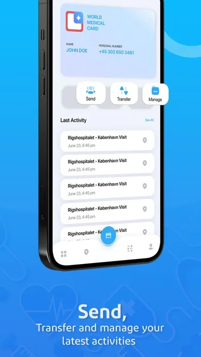 Capturas de tela do World Medical Card