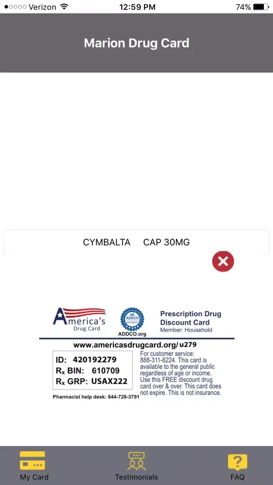 Capturas de pantalla de Marion Drug Card