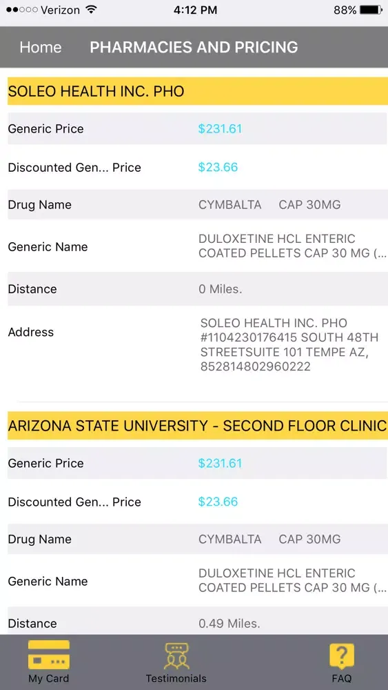Capturas de pantalla de Marion Drug Card