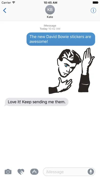 Capturas de tela do David Bowie Sticker Pack