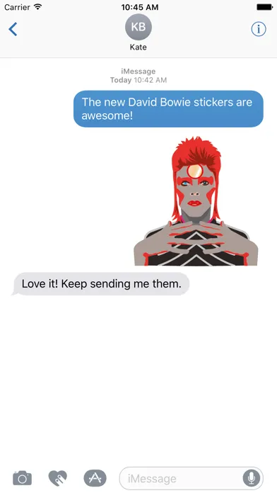 Capturas de tela do David Bowie Sticker Pack