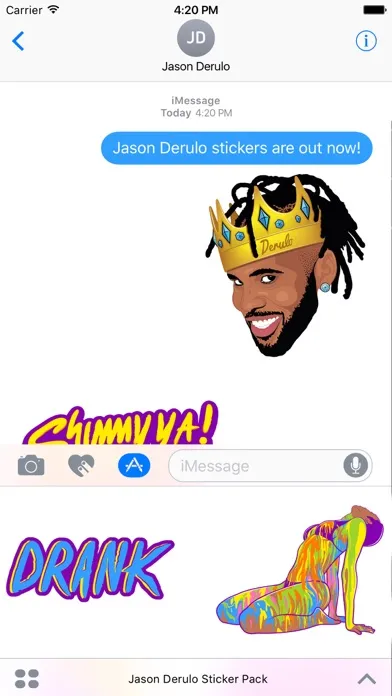 Ảnh chụp màn hình của Jason Derulo Sticker Pack