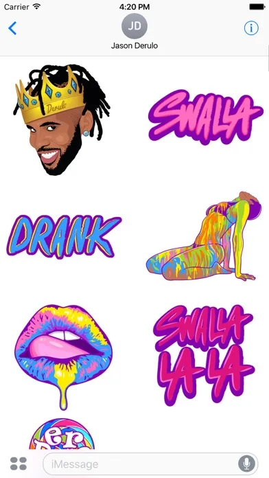 Ảnh chụp màn hình của Jason Derulo Sticker Pack