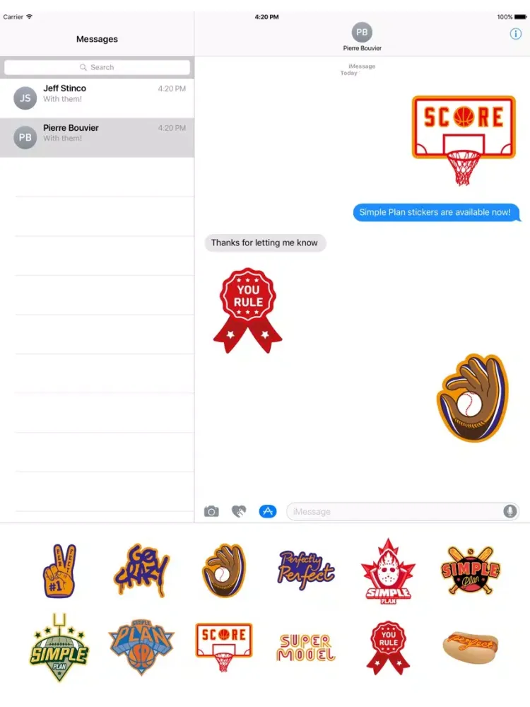 Capturas de tela do Simple Plan Sticker Pack iPad 
