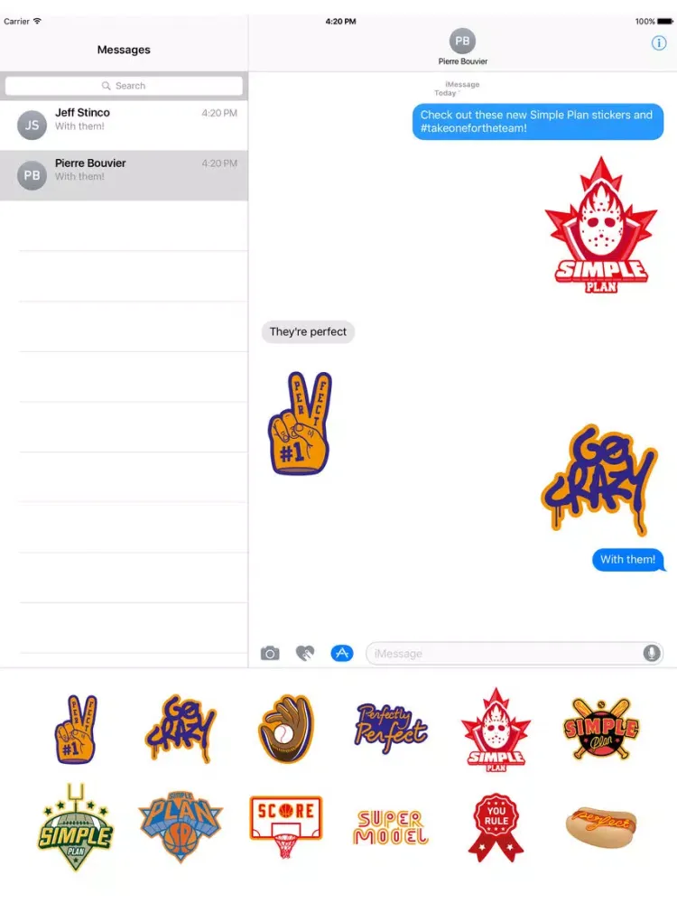 Capturas de tela do Simple Plan Sticker Pack iPad 