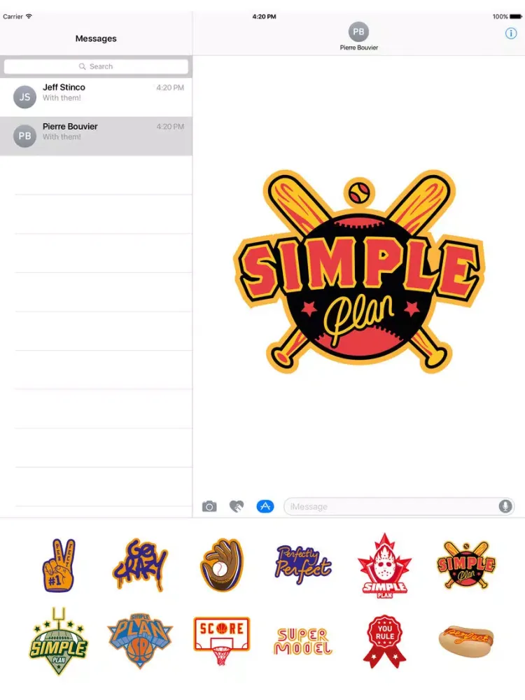 Capturas de tela do Simple Plan Sticker Pack iPad 