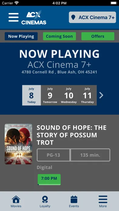 Ảnh chụp màn hình của ACX Cinemas©