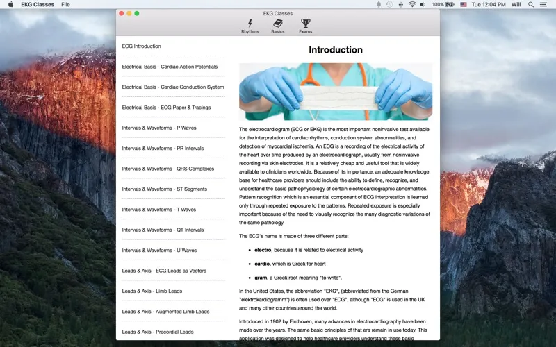 Tangkapan layar EKG Classes
