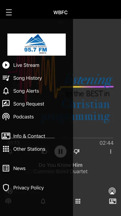 Ảnh chụp màn hình của Mountain Gospel Radio
