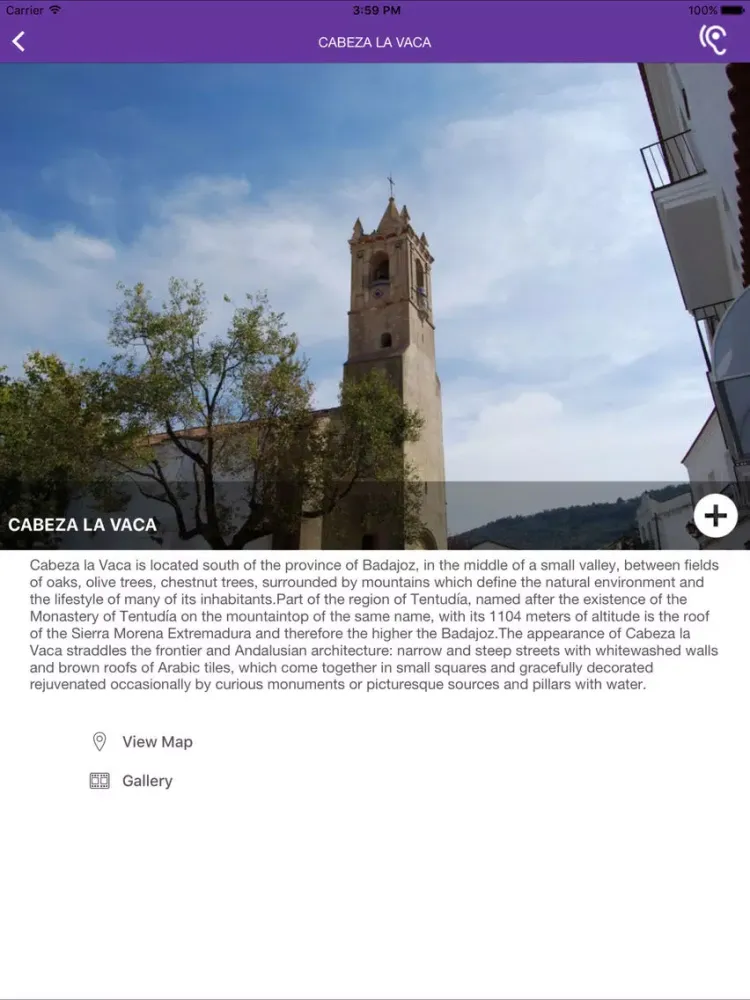 Tangkapan layar Turismo de Tentudía iPad 