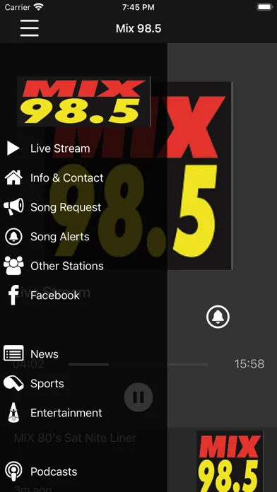 Screenshot di Mix 98.5