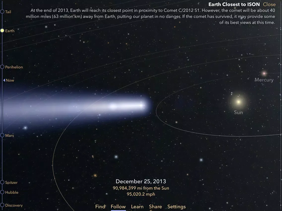Comet ISON iPad  स्क्रीनशॉट