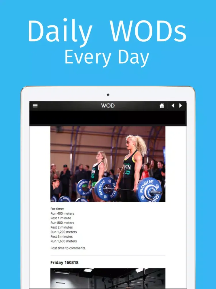 WOD Buddy Free - Workouts of the Day iPad  Screenshots