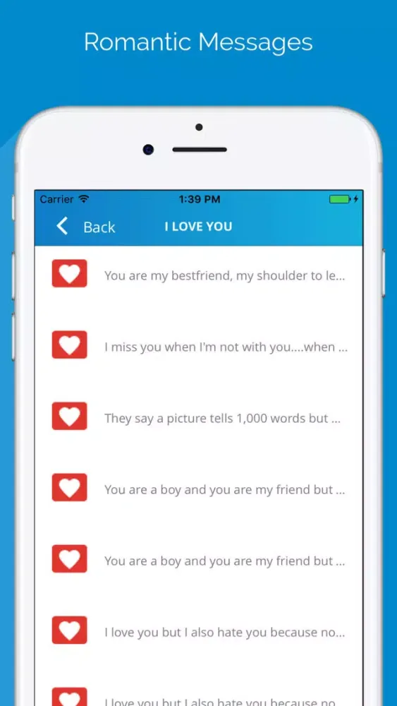Скриншоты Love Romantic Messages