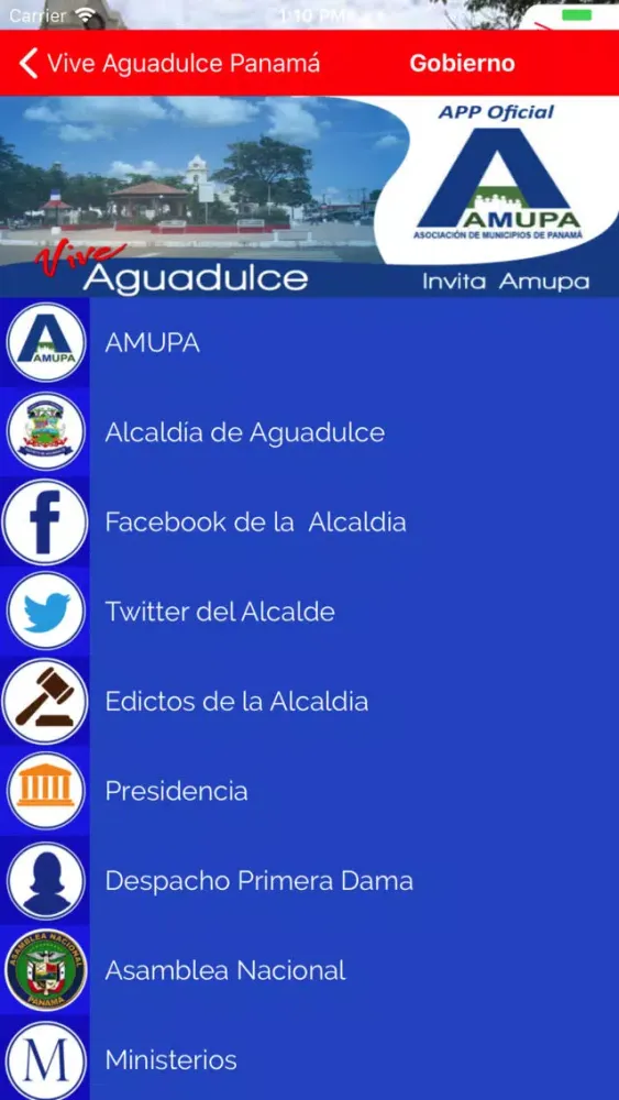Tangkapan skrin Vive Aguadulce Panamá