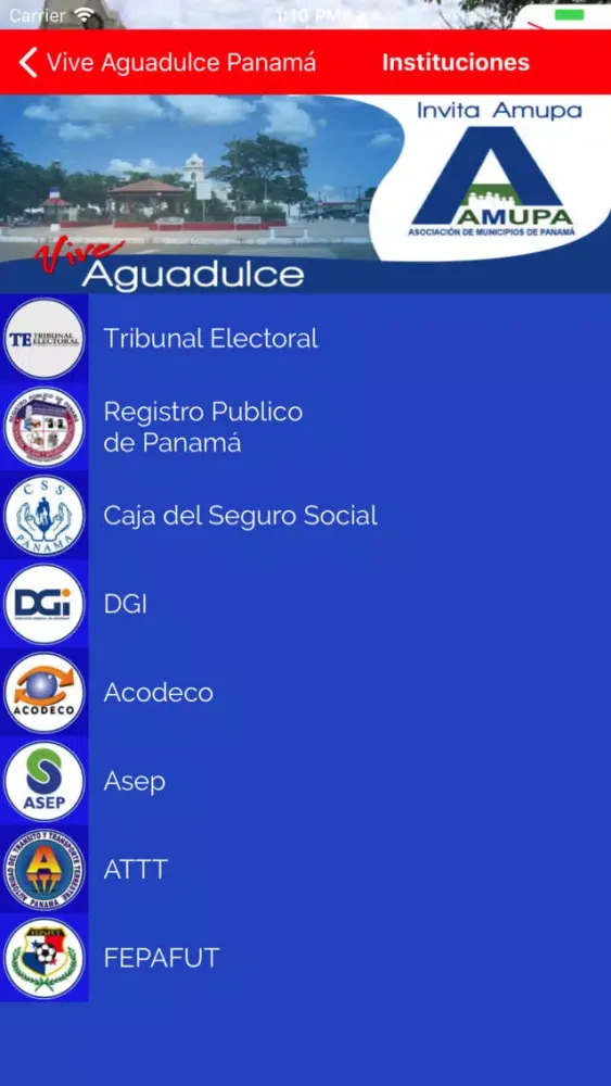 Tangkapan skrin Vive Aguadulce Panamá