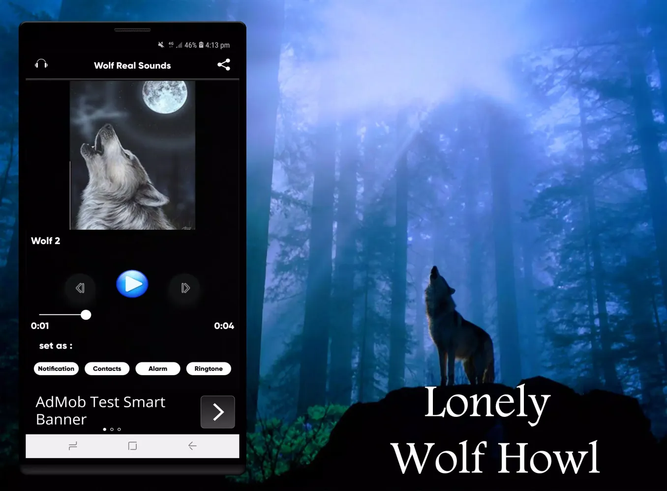 Ảnh chụp màn hình của Wolf Sounds Ringtones