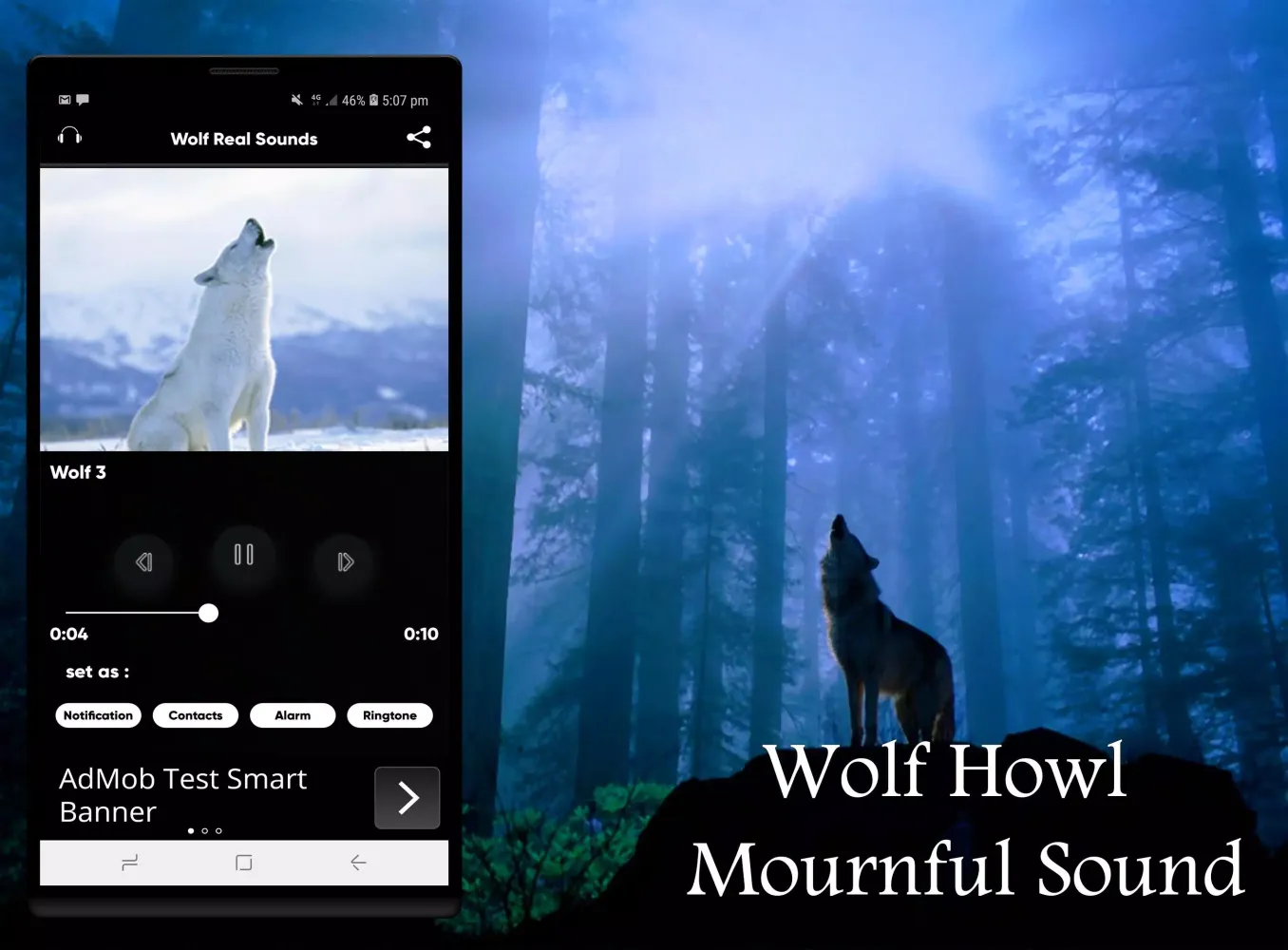 Ảnh chụp màn hình của Wolf Sounds Ringtones