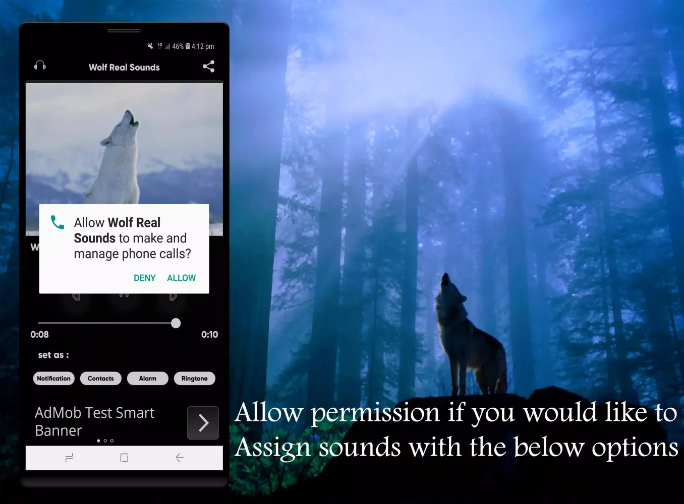Ảnh chụp màn hình của Wolf Sounds Ringtones