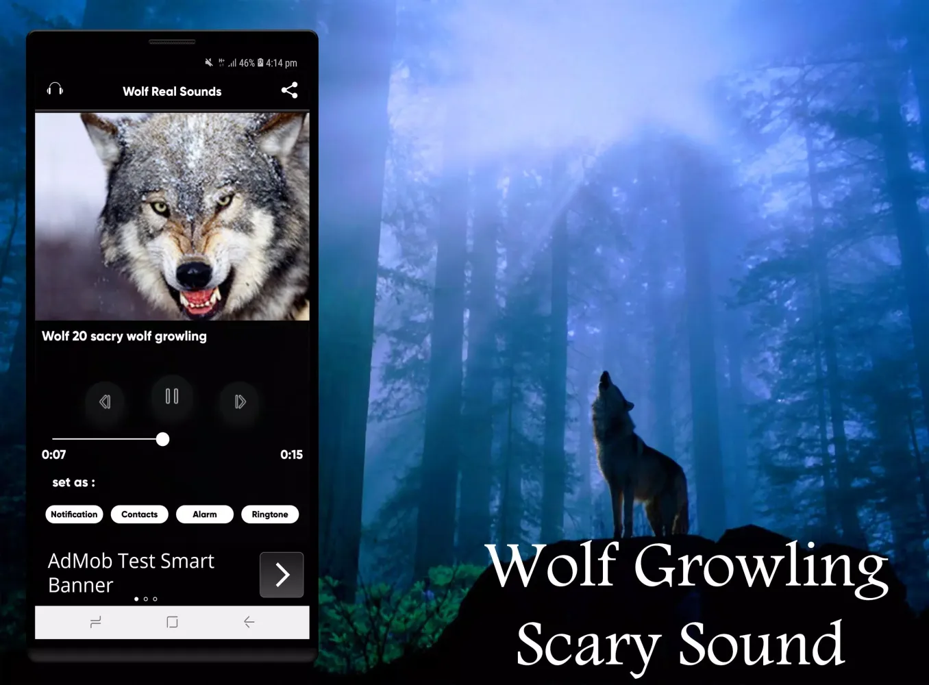 Ảnh chụp màn hình của Wolf Sounds Ringtones