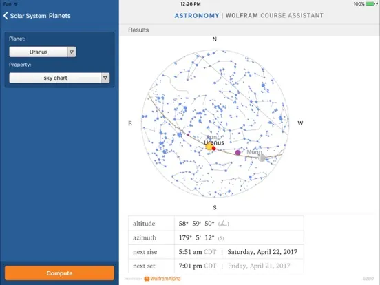 Capturas de pantalla de Wolfram Astronomy Course Assistant iPad 