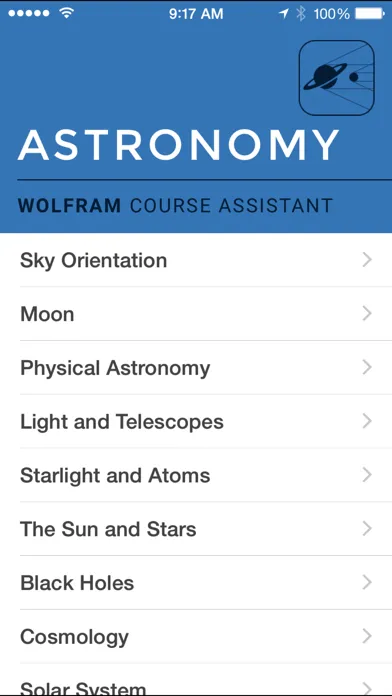 Capturas de pantalla de Wolfram Astronomy Course Assistant