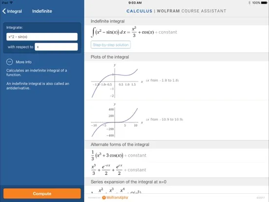 Tangkapan layar Wolfram Calculus Course Assistant iPad 