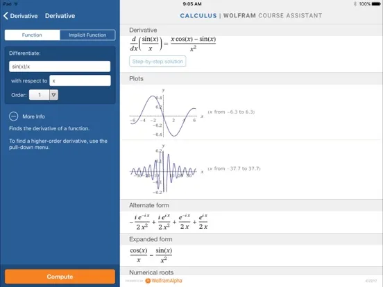 Tangkapan layar Wolfram Calculus Course Assistant iPad 