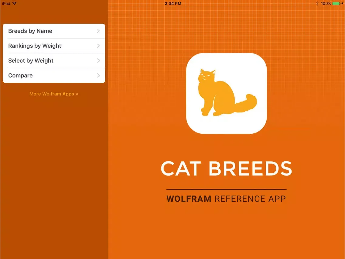 Capturas de tela do Wolfram Cat Breeds Reference App iPad 