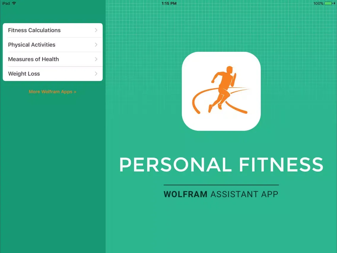 تصاویر Wolfram Personal Fitness Assistant App iPad 