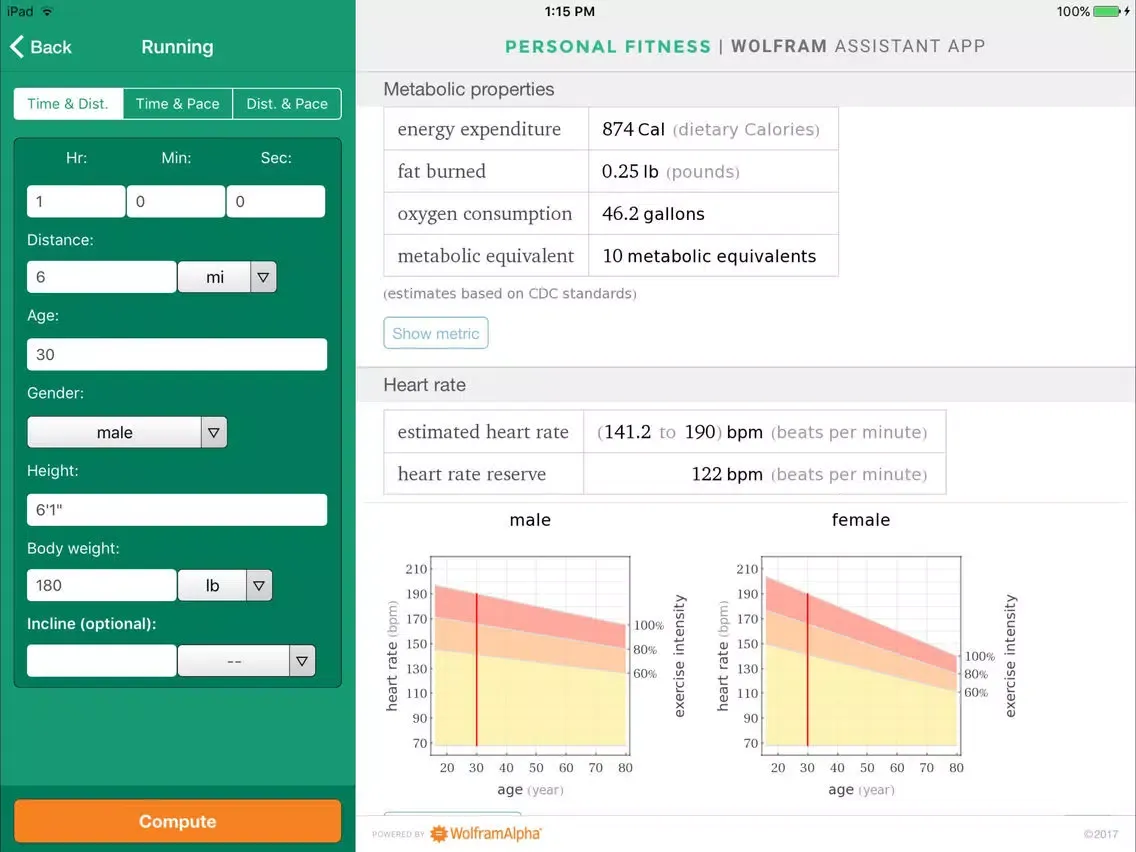 تصاویر Wolfram Personal Fitness Assistant App iPad 