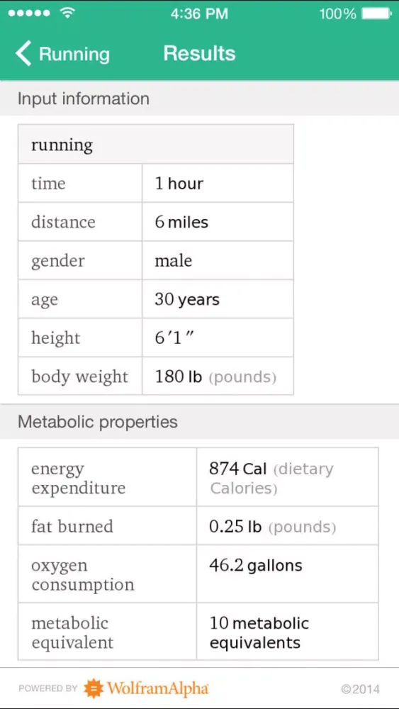 تصاویر Wolfram Personal Fitness Assistant App