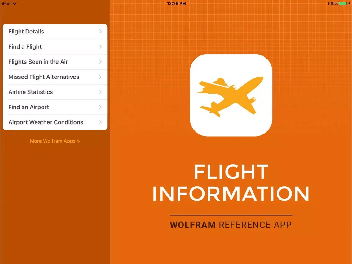Screenshot di Wolfram Flight Information Reference App iPad 