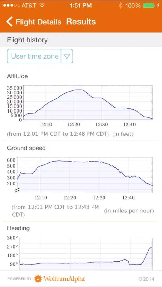 Screenshot di Wolfram Flight Information Reference App