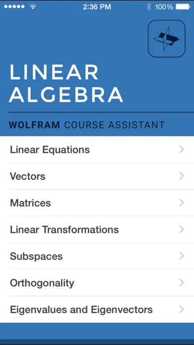Captures d'écran de Wolfram Linear Algebra Course Assistant