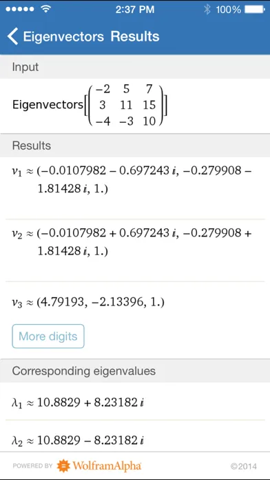 Captures d'écran de Wolfram Linear Algebra Course Assistant