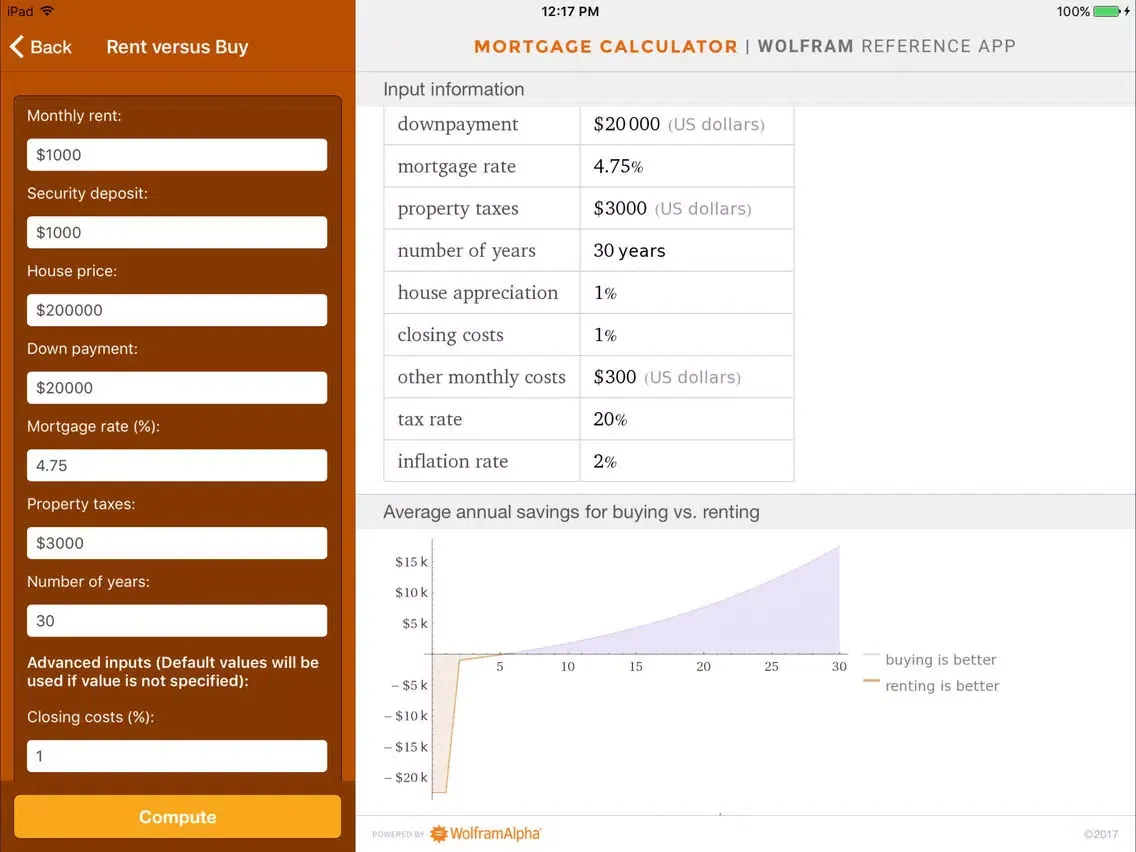Скриншоты Wolfram Mortgage Calculator Reference App iPad 
