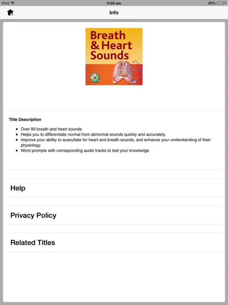 Tangkapan layar Breath & Heart Sounds: Auscultation Skills Audio Review iPad 